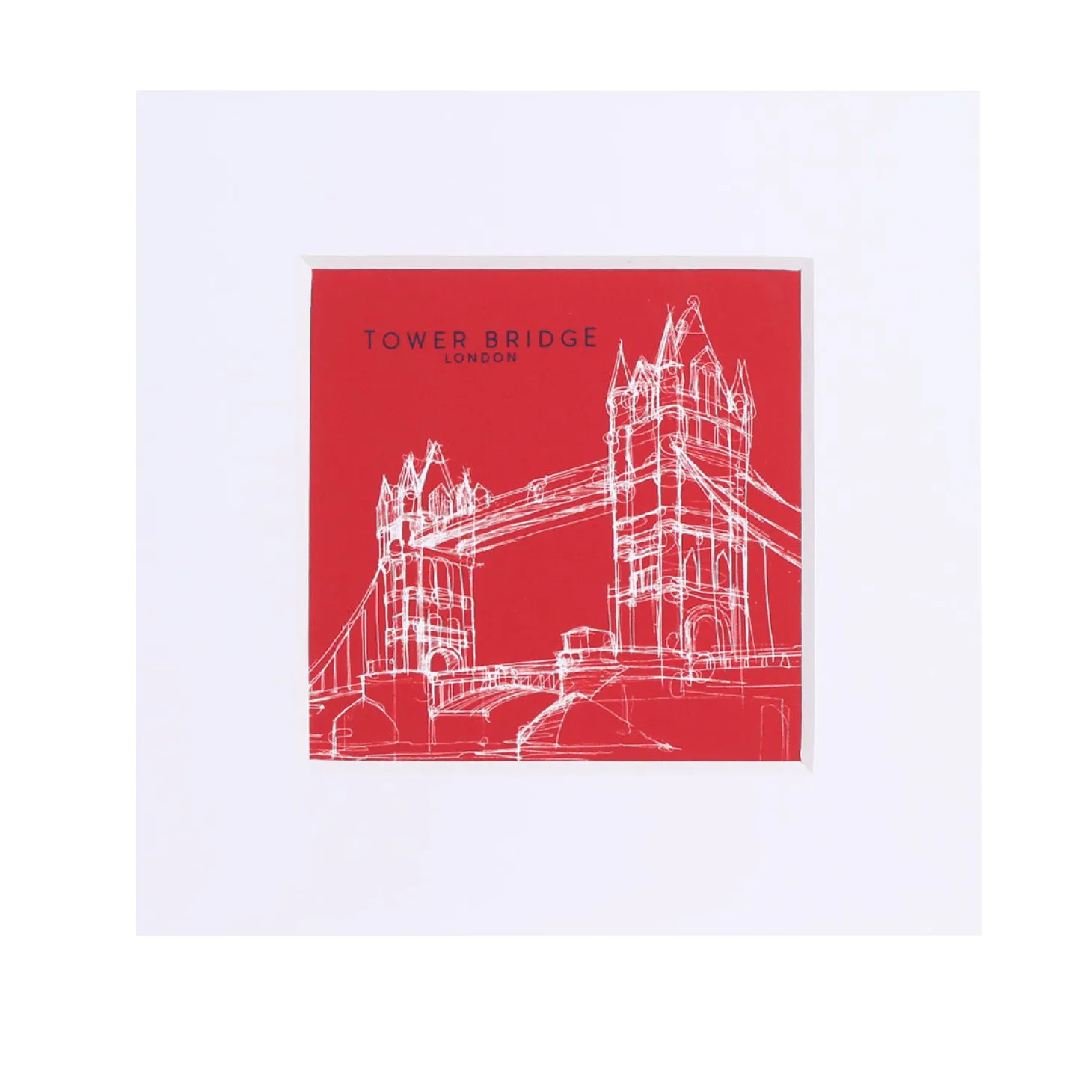 tower_bridge_line_small_print__red_0.webp Best Line Small Print - Red Prints & Posters | Tower Bridge Gifts
