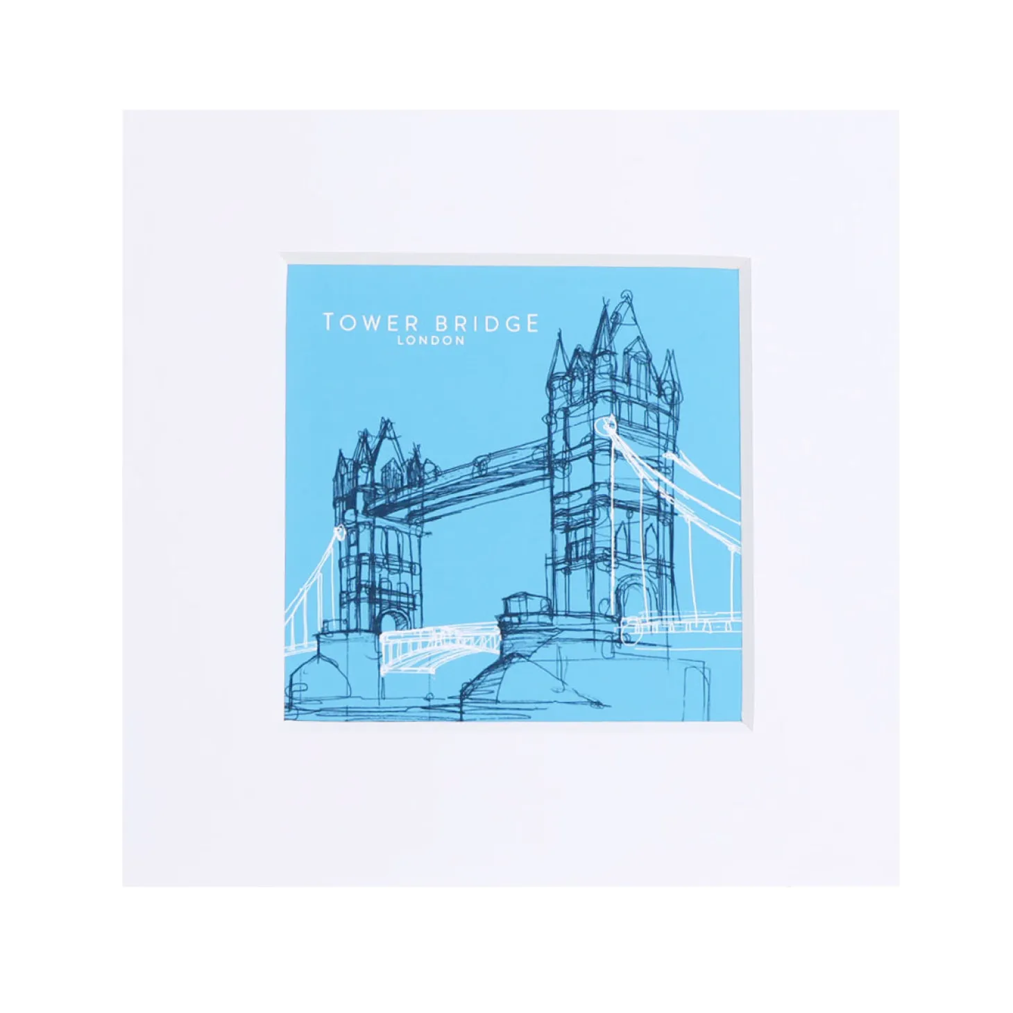 tower_bridge_line_small_print__turquoise_0.webp Outlet Line Small Print - Turquoise Prints & Posters | Tower Bridge Gifts