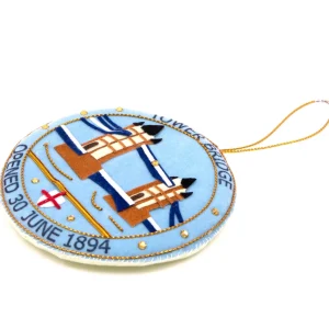 New Tower Bridge Medallion Stitched Christmas Decoration - Blue Christmas Decorations | Christmas Decorations