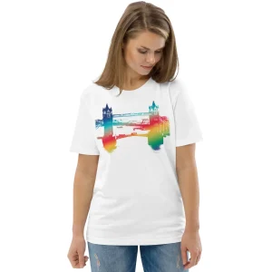Discount Tower Bridge Rainbow - Organic Cotton T-Shirt Clothing | Tower Bridge Gifts