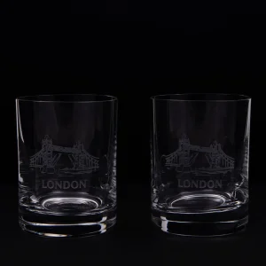 New Tower Bridge Round Dram Whisky Glasses Boxed Set Glasses & Glassware | Luxury Gifts