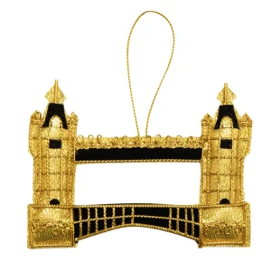 New Tower Bridge Stitched Gold & Black Decoration Christmas Decorations | Christmas Decorations