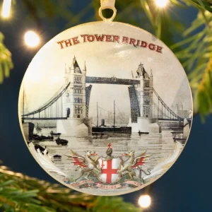 Store Vintage Tower Bridge Round Metal Christmas Decoration Christmas Decorations | Christmas Decorations