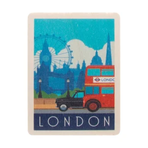 New Wooden Magnet London Bus & Taxi By White One Sugar Magnets | Fridge Magnets